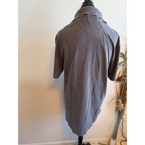 Lacoste Vintage Washed Polo Shirt Mens 5 Large Charcoal Grey Short Sleeve Pique